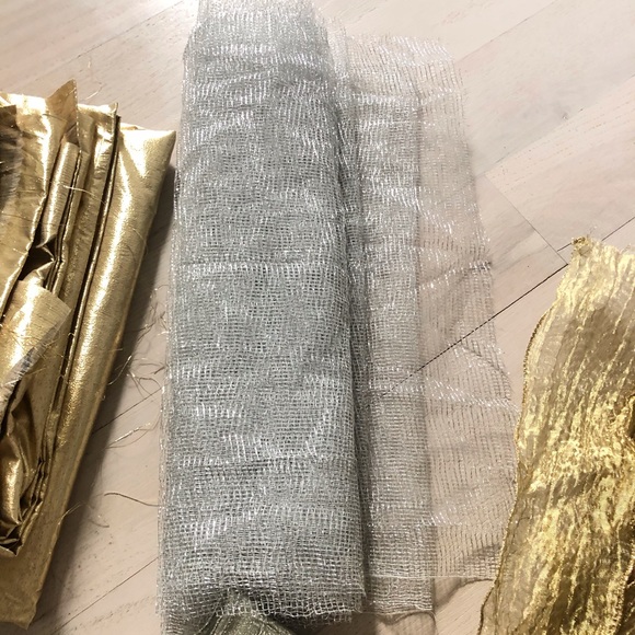 Bundle of Gold Lame Silver Netting & Wired Ribbon - Picture 7 of 16